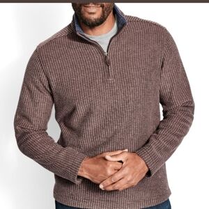 Johnson & Murphy Men's Brown Quarter-Zip Sweater